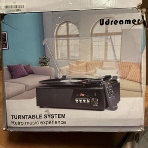 Dreamers Black Turntable System with Remote - Retro Playback